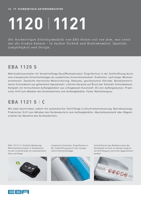 EBA Aktenvernichter Katalog 2012