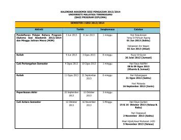 kalendar akademik sesi pengajian 2013/2014 - MyNemo - Universiti ...