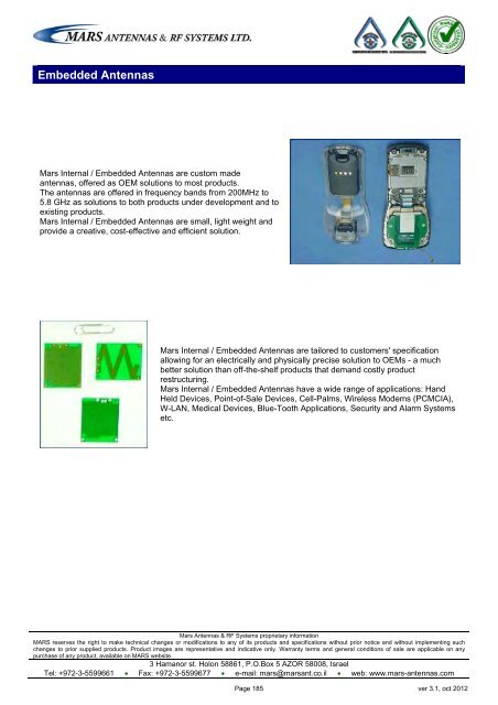 WLL,WLAN,WiFi,WiMAX - Mars Antennas & RF Systems