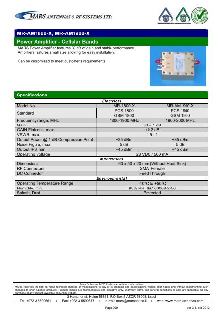 WLL,WLAN,WiFi,WiMAX - Mars Antennas & RF Systems