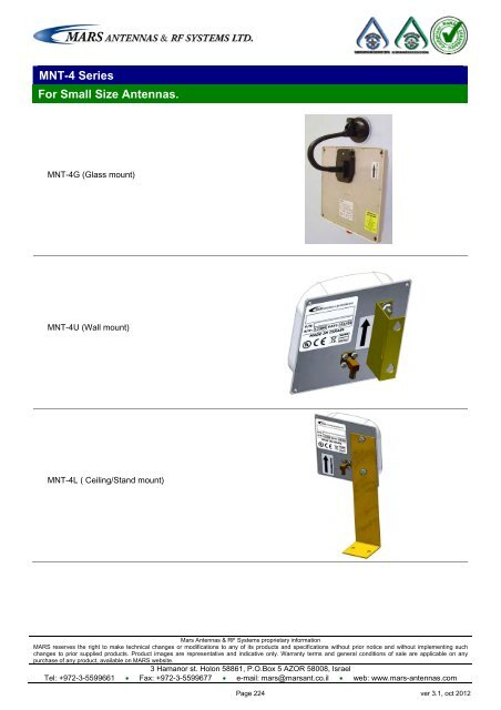 WLL,WLAN,WiFi,WiMAX - Mars Antennas & RF Systems