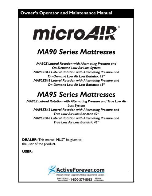 Invacare MicroAir Mattress User Manual (.pdf) - ActiveForever