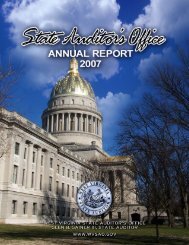 2007 WVSAO Annual Report - West Virginia State Auditor's Office