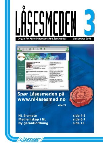 Lâsesmeden 3-2001 - Foreningen Norske LÃ¥sesmeder