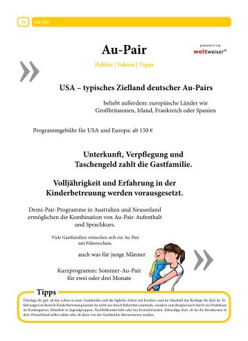 Rubrik Au-Pair - Die Zeitung fÃƒÂ¼r Auslandsaufenthalte