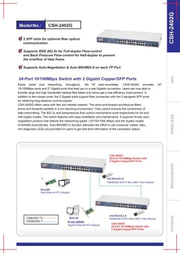 CSH-2402G Datasheets - CNet