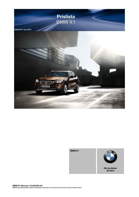 Prislista BMW X1