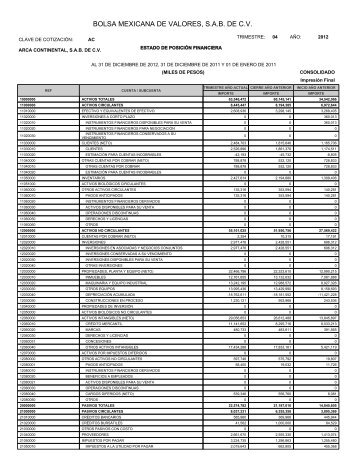 BOLSA MEXICANA DE VALORES, S.A.B. DE C.V. - Arca Continental