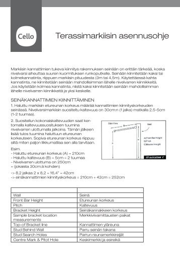 Terassimarkiisin asennusohje (pdf) - Cello