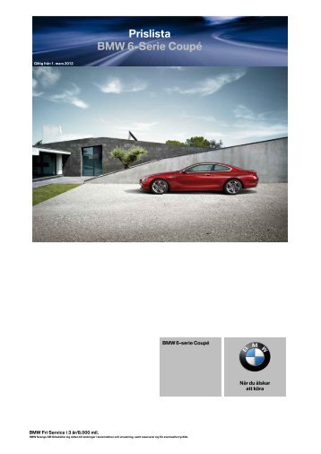 Prislista BMW 6-Serie Coupé