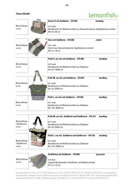 und Preisliste - lemonfish