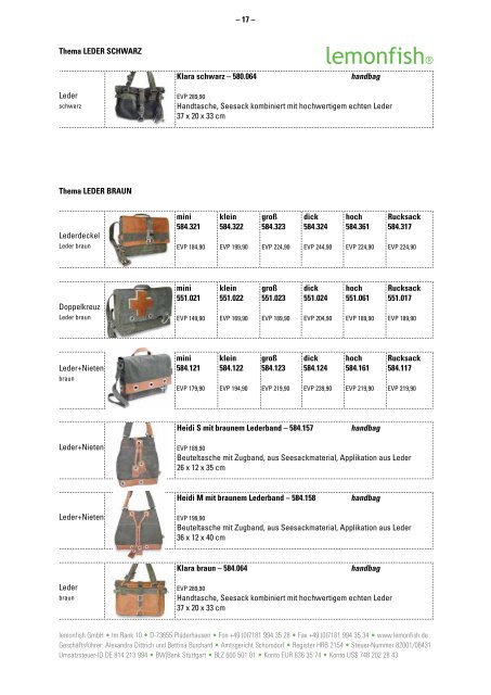 und Preisliste - lemonfish