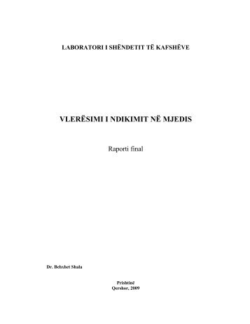 VLERÃSIMI I NDIKIMIT NÃ MJEDIS - Raporti finalShkarko si