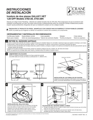INSTRUCCIONES DE INSTALACIÓN - Crane Plumbing