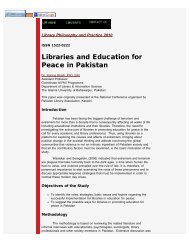 Libraries and Education for Peace in Pakistan, Dr Rubina Bhatti