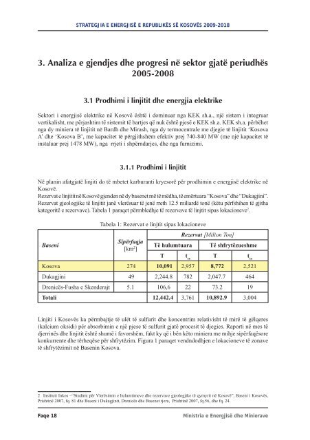 Strategjia e e Energjise e Kosoves 2009 - 2018 - Ministria e Integrimit