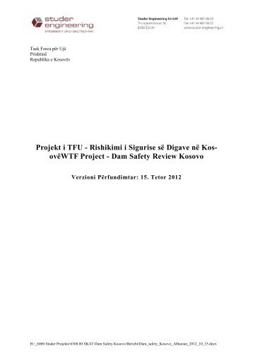 WTF Project - Dam Safety Review Kosovo - Republika e KosovÃ«s ...