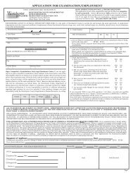 Application for Examination/Employment - Westchester Community ...