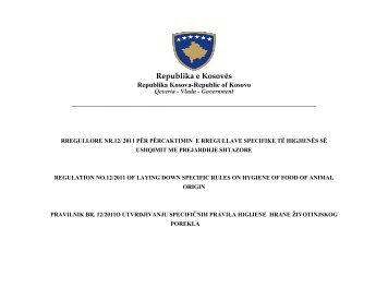 rregullore nr. 12/2011 - Republika e KosovÃ«s - Zyra e Kryeministrit