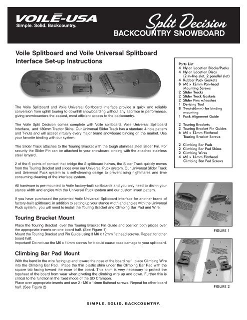 voile splitboard pucks
