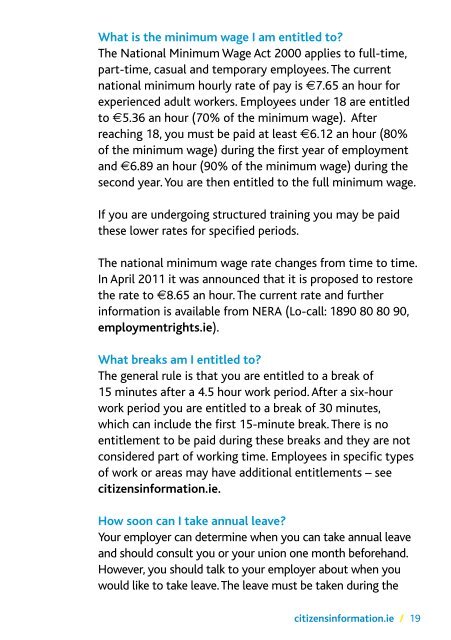 Information for School Leavers (pdf) - Citizens Information Board