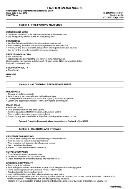 Chemwatch Australian MSDS 31-8731 - FUJIFILM Australia