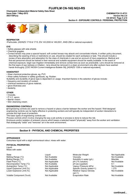 Chemwatch Australian MSDS 31-8731 - FUJIFILM Australia