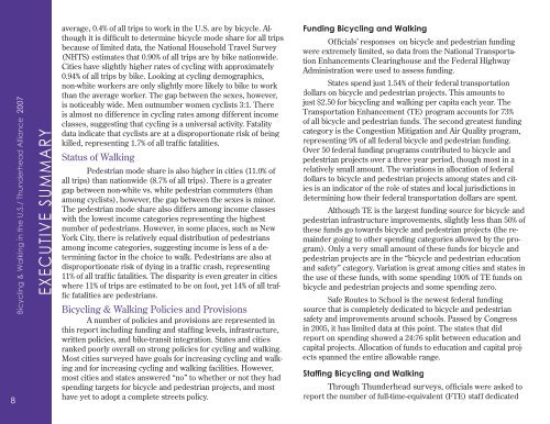 2007 Benchmarking Report - Alliance for Biking & Walking