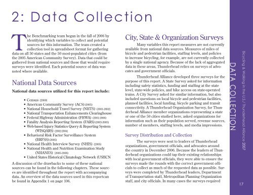 2007 Benchmarking Report - Alliance for Biking & Walking