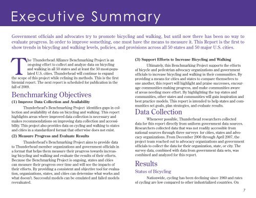2007 Benchmarking Report - Alliance for Biking & Walking