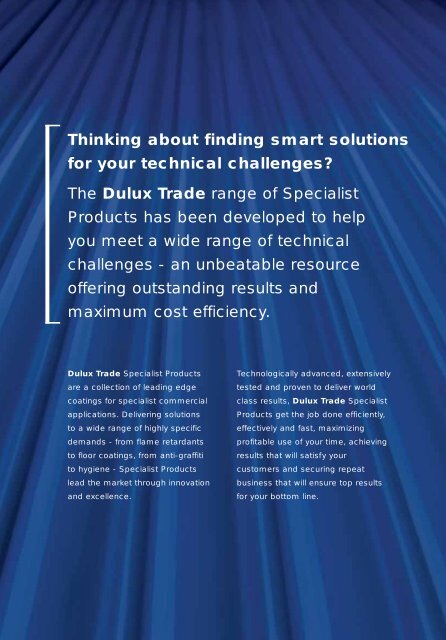 SPECIALIST PRODUCTS - Dulux Trade