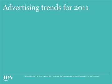Advertising trends for 2011 - Research-live.com
