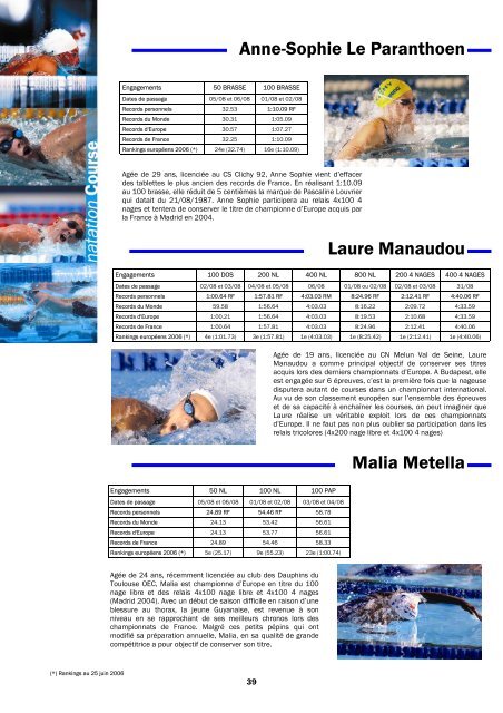 Dossier complet - FÃ©dÃ©ration FranÃ§aise de Natation