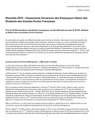 Le classement Universum 2010 - Emploipublic.fr