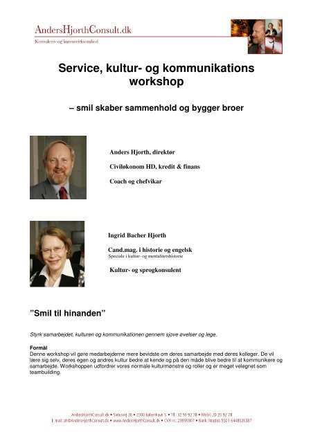 Service, kultur- og kommunikations workshop - AndersHjorthConsult.