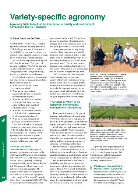 NatioNal variety trials supplemeNt - Grains Research ...