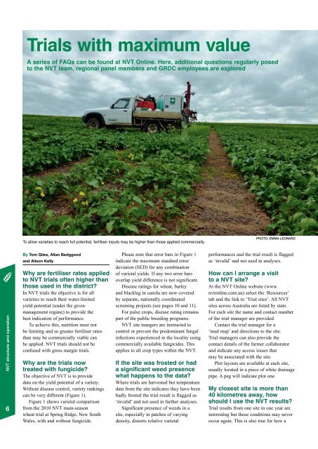 NatioNal variety trials supplemeNt - Grains Research ...