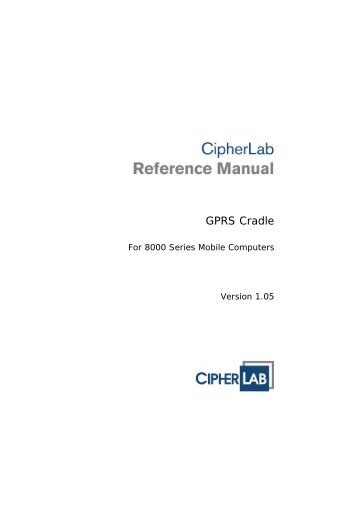 8000 GPRS Cradle Reference Manual.pdf - CipherLab