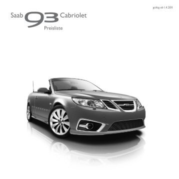 Preisliste 9-3 Griffin Cabriolet Modell 2011 - Saab Aumatt Garage AG
