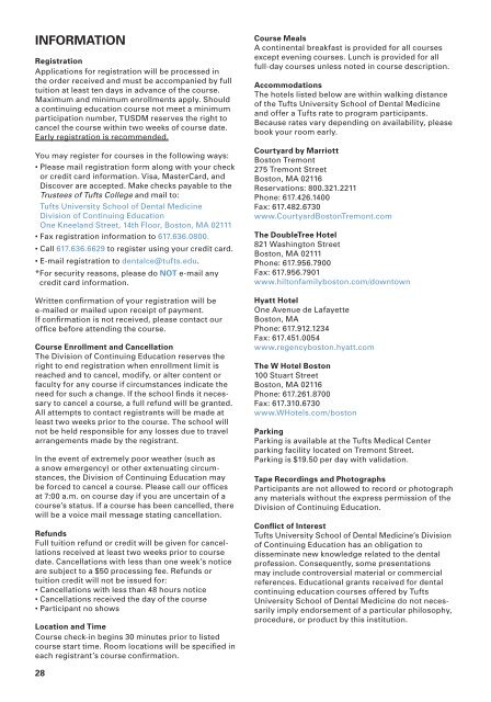 Spring 2013 Course Catalog - Tufts University School of Dental ...