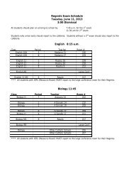 Regents Exam Schedule Tuesday, June 11, 2013 ... - McGANN Mercy