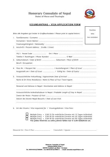 visa application schengen 28 zum Visa Nepal Merkblatt Antrag