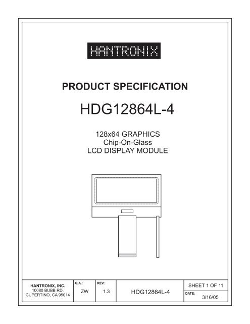 HDG12864L-4 - Hantronix, Inc