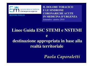 Linee Guida ESC STEMI e NSTEMI e destinazione ... - MEDEST