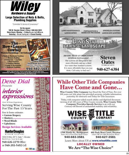 2009 Welcome to Wise.indd - Wise County Messenger