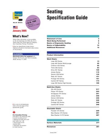 Seating Specification Guide - OEC Business Interiors