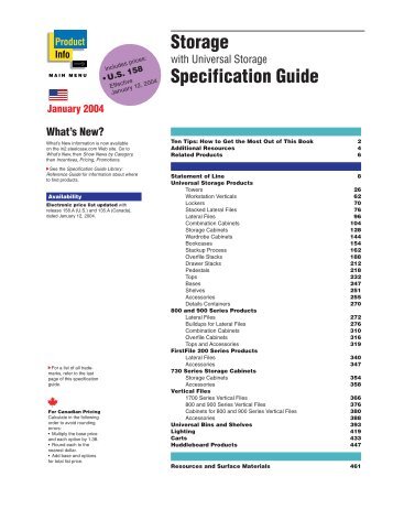 Storage Products Specification Guide - OEC Business Interiors