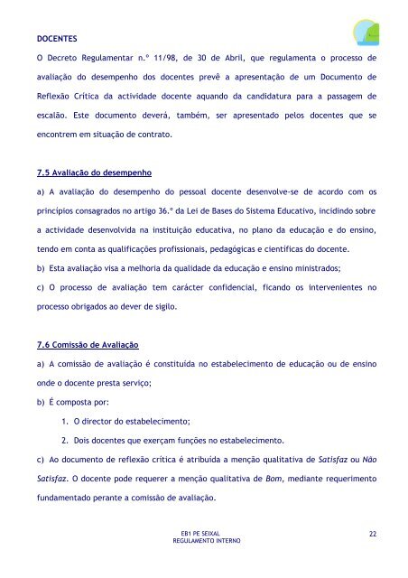 O Regulamento Interno ÃƒÂ© um documento que contÃƒÂ©m um conjunto ...