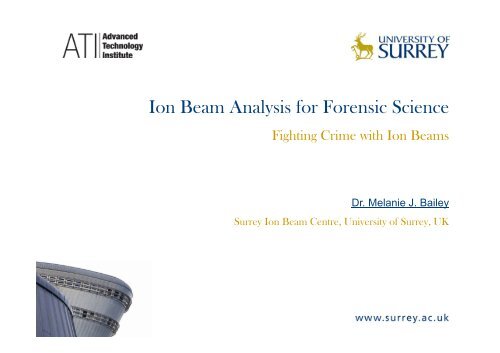 Ion Beam Analysis for Forensic Science - SPIRIT