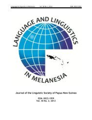 Journal of the Linguistic Society of Papua New Guinea